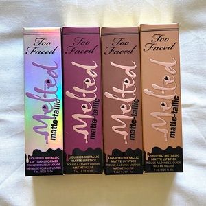 Authentic Too Faced Melted Matte-Tallic Lipsticks